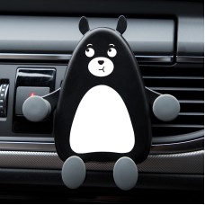 Q2 2 PCS Cartoon Car Multifunctional Navigation Air Outlet Car Phone Holder(Black and White Bear With Holding Mouth)