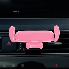 2 PCS Cartoon Air Outlet Navigation Buckle Type Gravity Car Phone Holder, Colour: Pink Mirror