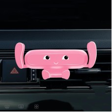 2 PCS Cartoon Air Outlet Navigation Buckle Type Gravity Car Phone Holder, Colour: Pink Suction Cup Base Dual-use Model