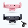 2 PCS Cartoon Air Outlet Navigation Buckle Type Gravity Car Phone Holder, Colour: Pink Suction Cup Base Dual-use Model