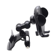 Dashboard Rearview Mirror Sun Visor Bracket Multi-Function Car Mobile Phone Holder(Black)