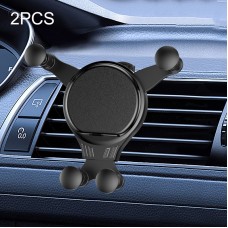 2PCS JQ006 Snap Universal Rotating Car Air Outlet Phone Holder(Dark Black)