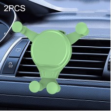 2PCS JQ006 Snap Universal Rotating Car Air Outlet Phone Holder(Light Green)
