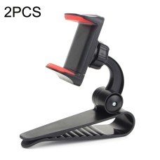 2PCS Car Sun Visor Bracket Car Mobile Phone Buckle Holder(Red)