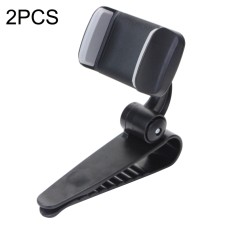 2PCS Car Sun Visor Bracket Car Mobile Phone Buckle Holder(Grey)