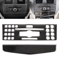 2 PCS Car CD Adjustment Frame Carbon Fiber Decorative Sticker for Mercedes-Benz W204