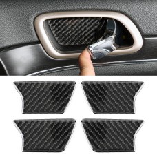 4 PCS Car Door Inner Handle Wrist Panel Carbon Fiber Decorative Sticker for Jeep Grand Cherokee