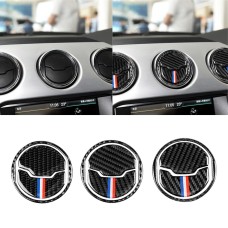 9 PCS Car USA Color Carbon Fiber Air Outlet Decorative Sticker for Ford Mustang 2015-2017