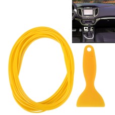 5m Flexible Trim For DIY Automobile Car Interior Moulding Trim Decorative Line Strip with Film Scraper(Yellow)