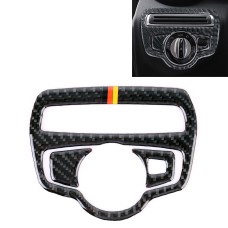 Car Carbon Fiber + German Flag Pattern Headlight Switch Decorative Sticker for Mercedes-Benz C-Class