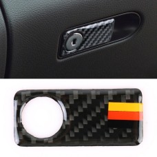 Car Carbon Fiber + German Flag Pattern Front Passenger Seat Storage Box Decorative Sticker for Mercedes-Benz C-Class