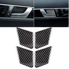 4 PCS Car Solid Color Carbon Fiber Door Inner Handle Wrist Panel Decorative Sticker for Mercedes-Benz C Class 2007-2013 / E Class 2009-2016