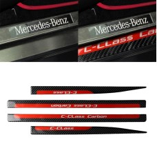 4 PCS Car Carbon Fiber Threshold Decorative Sticker for Mercedes-Benz W204 C Class 2007-2013