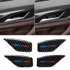 4 PCS Car Tricolor Carbon Fiber Door Inner Handle Wrist Panel Decorative Sticker for BMW 5 Series G38 528Li / 530Li / 540Li 2018