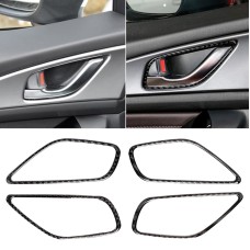 4 PCS Car Carbon Fiber Door Inner Handle Frame Decorative Sticker for Mazda Axela 2014 / 2017-2018