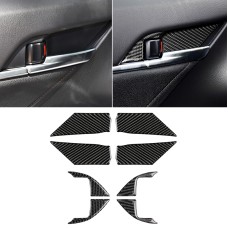 8 in 1 Car Carbon Fiber Door Inner Handle Wrist Panel Decorative Sticker for Toyota Eighth Generation Camry 2018-2019