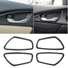 4 PCS Car Carbon Fiber Door Inner Wrist Frame Decorative Sticker for Honda Tenth Generation Civic 2016-2019