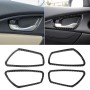 4 PCS Car Carbon Fiber Door Inner Wrist Frame Decorative Sticker for Honda Tenth Generation Civic 2016-2019