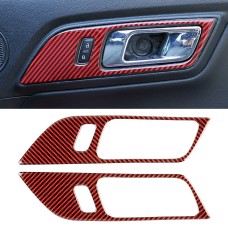 2 in 1 Car Carbon Fiber Inner Door Handle Decorative Sticker for Ford Mustang