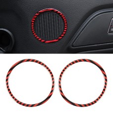 2 in 1 Car Carbon Fiber Door Horn Ring Small Size Decorative Sticker for Ford Mustang, Diameter: 8.3cm