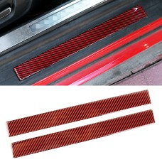 2 in 1 Car Carbon Fiber Welcome Pedal Inner Frame Decorative Sticker for Ford Mustang