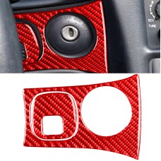 2 in 1 Carbon Fiber Car Key Panel Sticker for Chevrolet Corvette C5 1998-2004, Left Drive(Red)