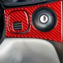 2 in 1 Carbon Fiber Car Key Panel Sticker for Chevrolet Corvette C5 1998-2004, Left Drive(Red)
