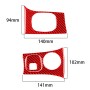 3 in 1 Carbon Fiber Car Headlight Key Panel Sticker for Chevrolet Corvette C5 1998-2004, Left Drive(Red)