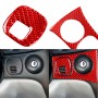 3 in 1 Carbon Fiber Car Headlight Key Panel Sticker for Chevrolet Corvette C5 1998-2004, Left Drive(Red)