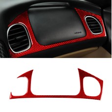 Carbon Fiber Car Front Passenger Seat Air Outlet Sticker for Chevrolet Corvette C5 1998-2004, Left Drive(Red)