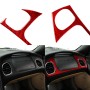 Carbon Fiber Car Front Passenger Seat Air Outlet Sticker for Chevrolet Corvette C5 1998-2004, Left Drive(Red)