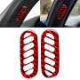 2 in 1 Car Carbon Fiber Sides Door A-pillar Air Outlet Sticker for Chevrolet Corvette C5 1998-2004, Left Drive(Red)