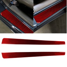 2 in 1 Car Carbon Fiber Threshold Sticker for Chevrolet Corvette C5 1998-2004, Left Drive(Red)
