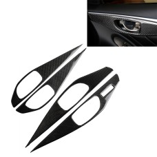 4 PCS Car Carbon Fiber Door Inner Handle Panel Decorative Sticker for Infiniti Q50, Left Drive