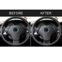 5 in 1 Car Carbon Fiber Solid Color Steering Wheel Button Decorative Sticker for BMW 5 Series E60 2004-2010, Left and Right Drive Universal