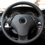 5 in 1 Car Carbon Fiber Solid Color Steering Wheel Button Decorative Sticker for BMW 5 Series E60 2004-2010, Left and Right Drive Universal