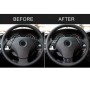 5 in 1 Car Carbon Fiber Tricolor Steering Wheel Button Decorative Sticker for BMW 5 Series E60 2004-2010, Left and Right Drive Universal