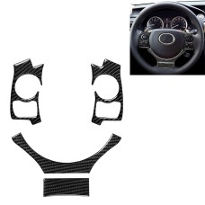 4 in 1 Car Carbon Fiber Steering Wheel Button Decorative Sticker for Lexus IS250 NX200 200t 300h, Left and Right Drive Universal