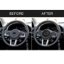 4 in 1 Car Carbon Fiber Solid Color Steering Wheel Button Decorative Sticker for Subaru Forester 2016-2018, Left and Right Drive Universal