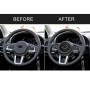 4 in 1 Car Carbon Fiber Blue Steering Wheel Button Decorative Sticker for Subaru Forester 2016-2018, Left and Right Drive Universal