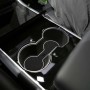 7 in 1 Car Water Cup Gate Slot Mats Silicon Anti-Slip Interior Door Pad for Tesla Model 3 (White)