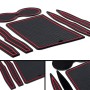 6 in 1 Car Water Cup Gate Slot Mats Silicon Anti-Slip Interior Door Pad for Tesla Model S (Red)