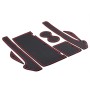 7 in 1 Car Water Cup Gate Slot Mats Silicon Anti-Slip Interior Door Pad for Tesla Model X (Red)