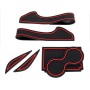 7 in 1 Car Water Cup Gate Slot Mats Silicon Anti-Slip Interior Door Pad for Tesla Model X (Red)