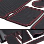 7 in 1 Car Water Cup Gate Slot Mats Silicon Anti-Slip Interior Door Pad for Tesla Model X (Red)