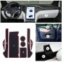 7 in 1 Car Water Cup Gate Slot Mats Silicon Anti-Slip Interior Door Pad for Tesla Model X (Red)