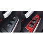 4 PCS / Set Carbon Fiber Car Glass Lift Switch Ring Decorative Sticker for Toyota Tundra 2014-2018, Left Drive (Red)