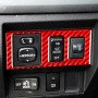 Carbon Fiber Car Headlight Height Adjustment Switch Decorative Sticker for Toyota Tundra 2014-2018, Left and Right Drive Universal (Red)