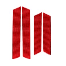 4 PCS Set for Honda CRV 2007-2011 Carbon Fiber Car Interior Door Panel Trim Decorative Sticker, Left and Right Drive Universal (Red)