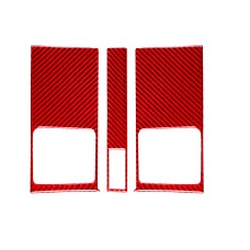 3 PCS Set for Honda CRV 2007-2011 Carbon Fiber Car Central Control Air Outlet Panel Decorative Sticker, Left and Right Drive Universal (Red)